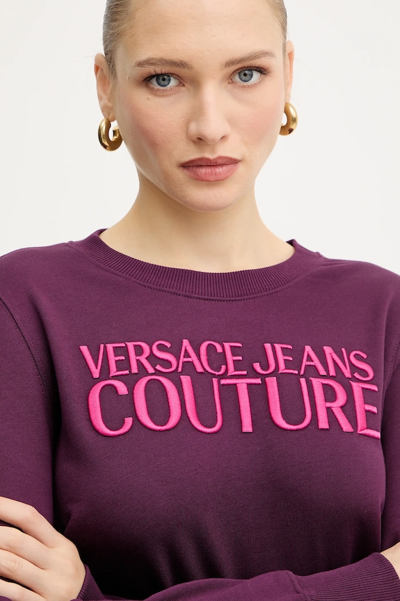 Versace Jeans Couture bluza bawełniana fioletowy 79HAIT06.CF01T