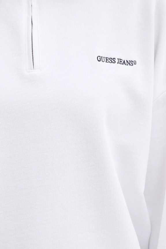 Guess Jeans felpa in cotone W5YQ09.K68I4 bianco
