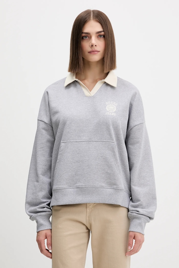 Bavlnená mikina Guess Jeans bavlna sivá W5YQ16.K68I4