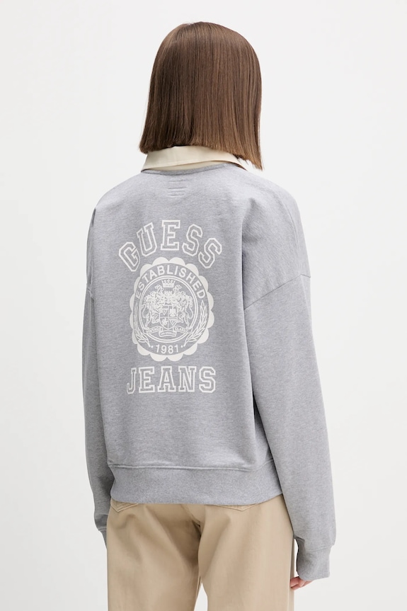 Oblečenie Bavlnená mikina Guess Jeans W5YQ16.K68I4 sivá