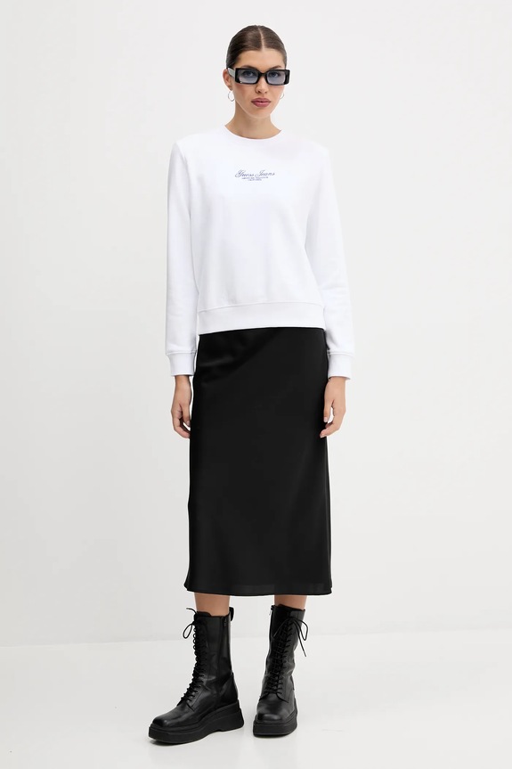 Guess Jeans pamut melegítőfelső W5YQ28.KCPR1 fehér AW25