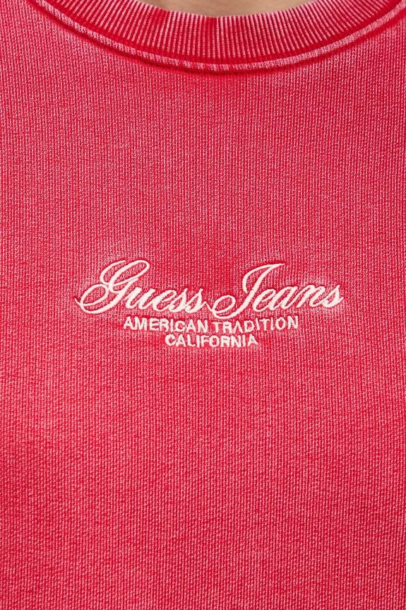 Guess Jeans bluza bawełniana W5YQ28.KCPR1 czerwony