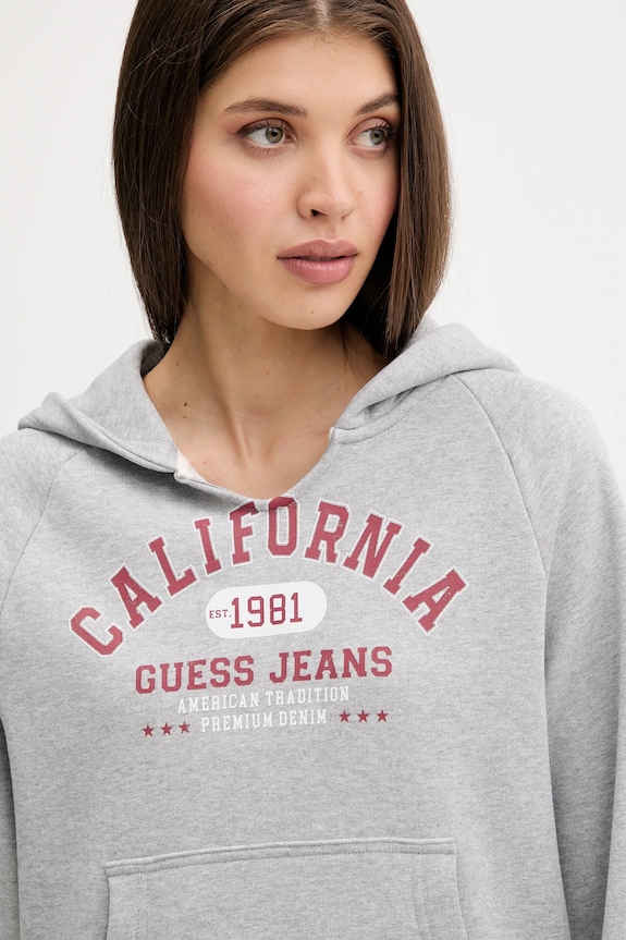 Guess Jeans hanorac de bumbac gri W5YQ14.KCPR1