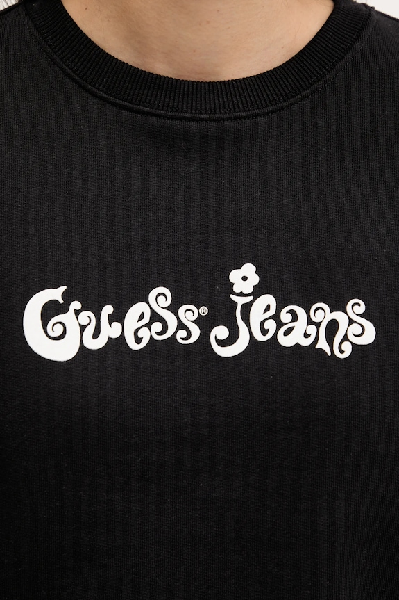 Guess Jeans hanorac de bumbac W5YQ15.K68I4 negru