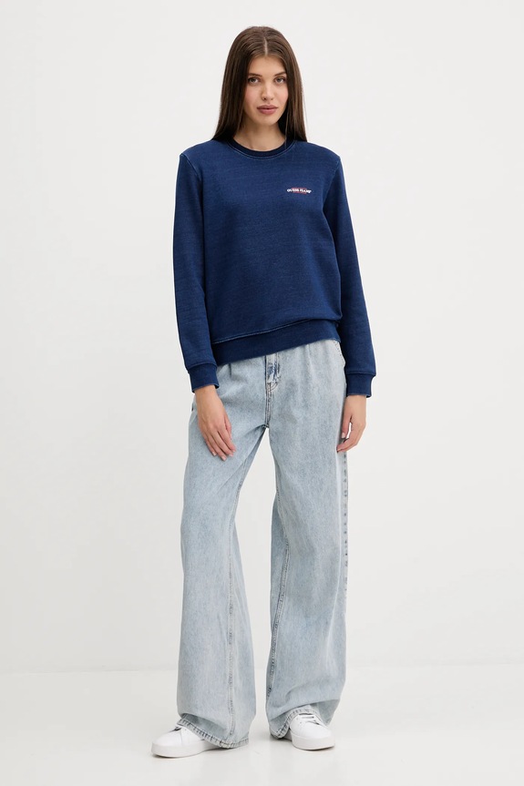 Guess Jeans hanorac de bumbac W5YQ22.KCXQ1 bleumarin AW25