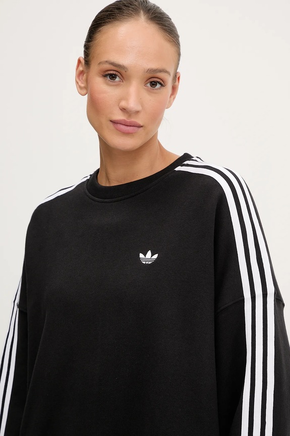 Pamučna dukserica adidas Originals 3-Stripes crna JX5285