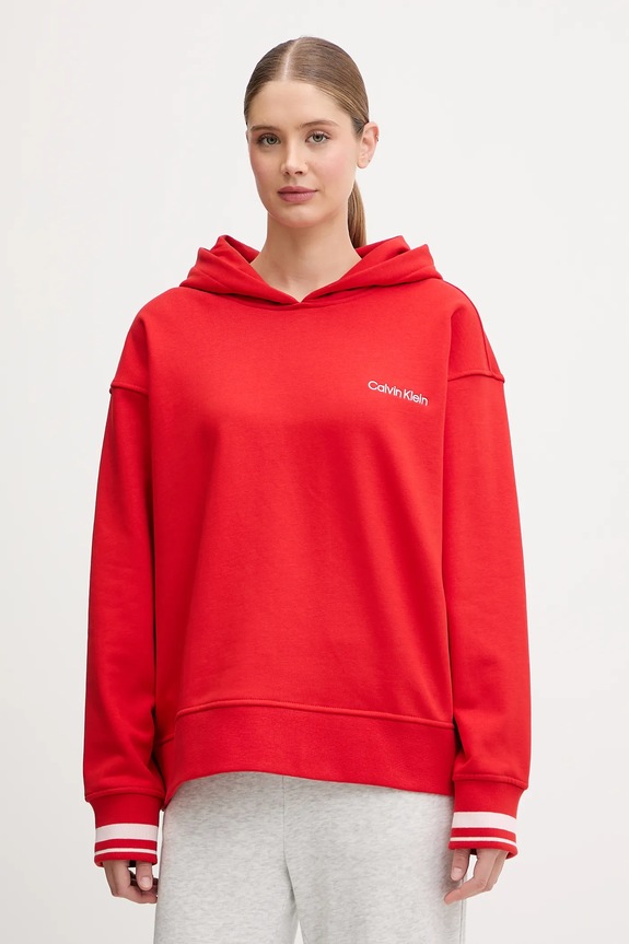 Dukserica Calvin Klein Performance bez uzorka crvena LVGWF5W309