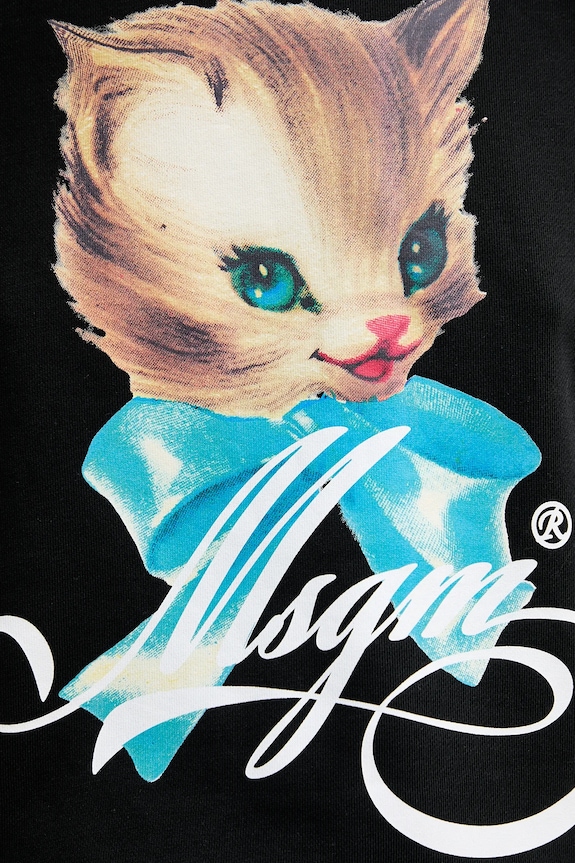 Βαμβακερή μπλούζα MSGM 3941MDM113SE.257749 μαύρο
