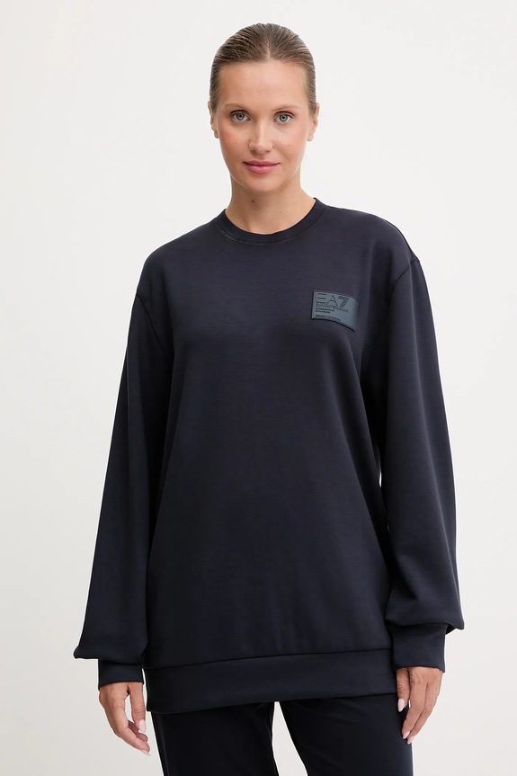 Dukserica EA7 Emporio Armani s elastinom mornarsko plava AF13790.7X000129