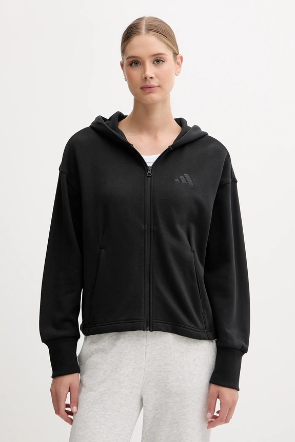 adidas hanorac de bumbac All SZN imprimeu negru JJ1251