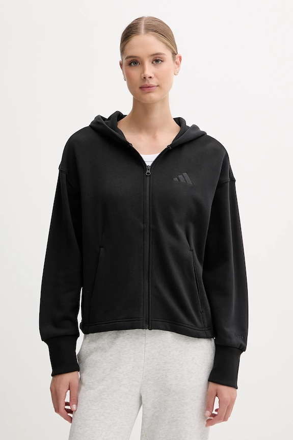adidas hanorac de bumbac All SZN imprimeu negru JJ1251