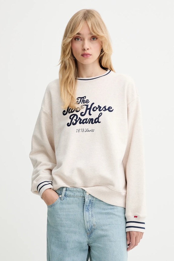 Levi's hanorac de bumbac imprimeu bej 0002L.0006