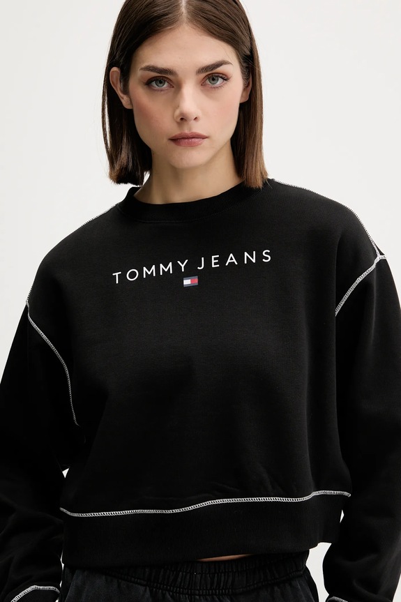 Μπλούζα Tommy Jeans μαύρο DW0DW21587