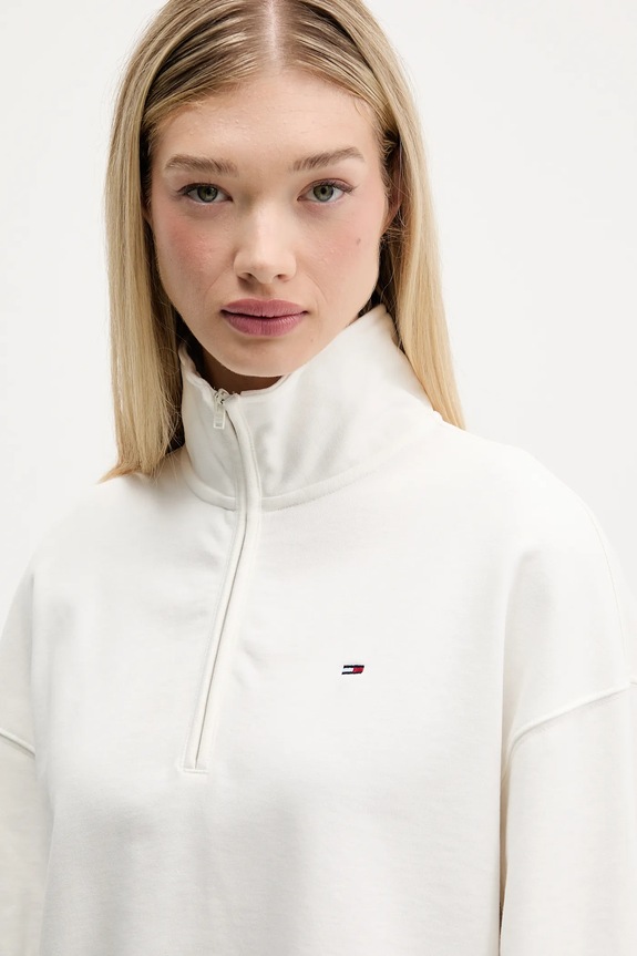 Tommy Jeans hanorac de bumbac bej DW0DW21589