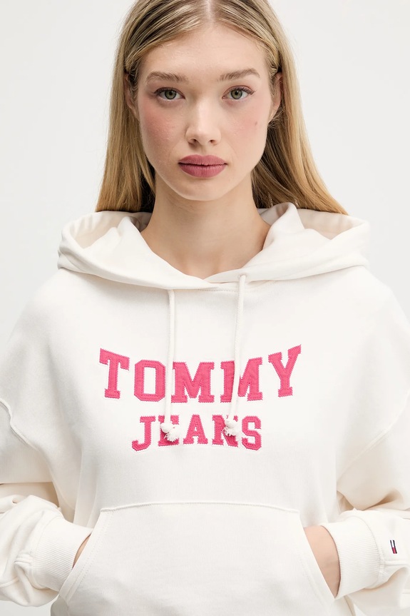 Tommy Jeans bluza bawełniana beżowy DW0DW21598