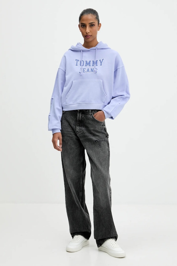 Bavlnená mikina Tommy Jeans DW0DW21598 modrá AW25