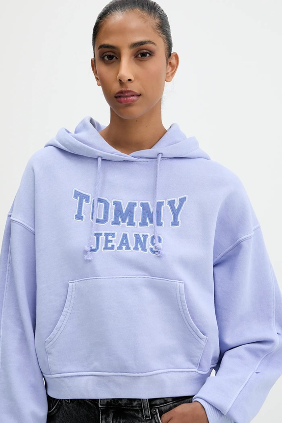 Bavlnená mikina Tommy Jeans modrá DW0DW21598
