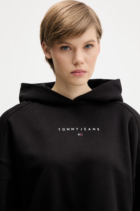 Bavlnená mikina Tommy Jeans čierna DW0DW21607