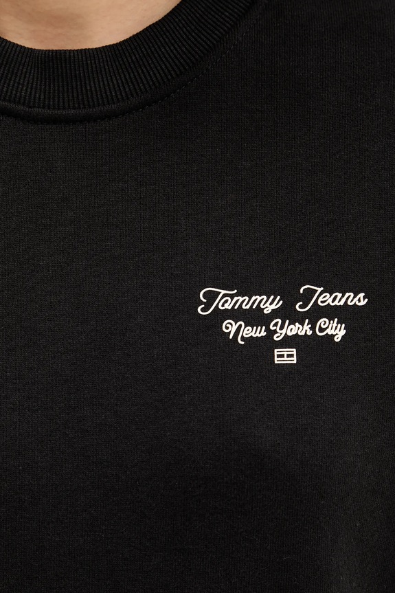 Βαμβακερή μπλούζα Tommy Jeans DW0DW21960 μαύρο