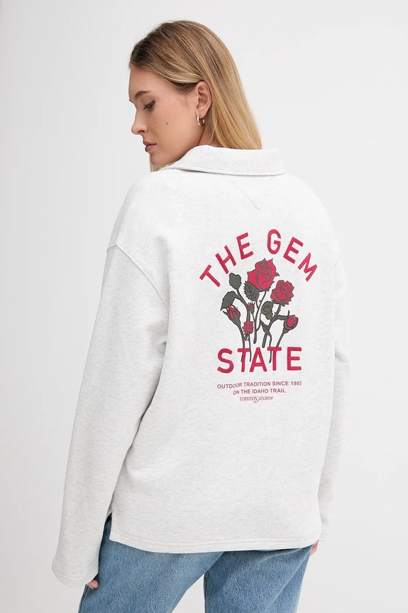 Bavlnená mikina Tommy Jeans bavlna sivá DW0DW22182