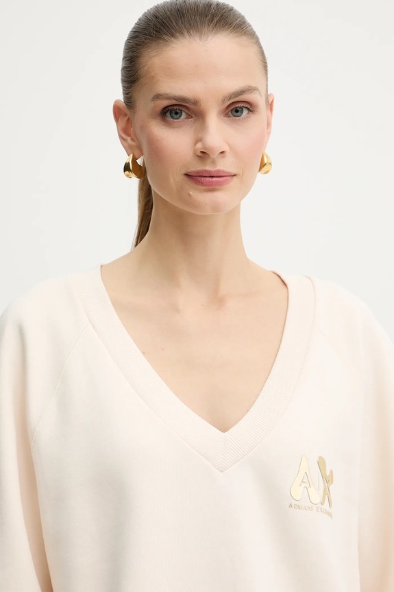 Pamučna dukserica Armani Exchange bež XW001461.AF16192