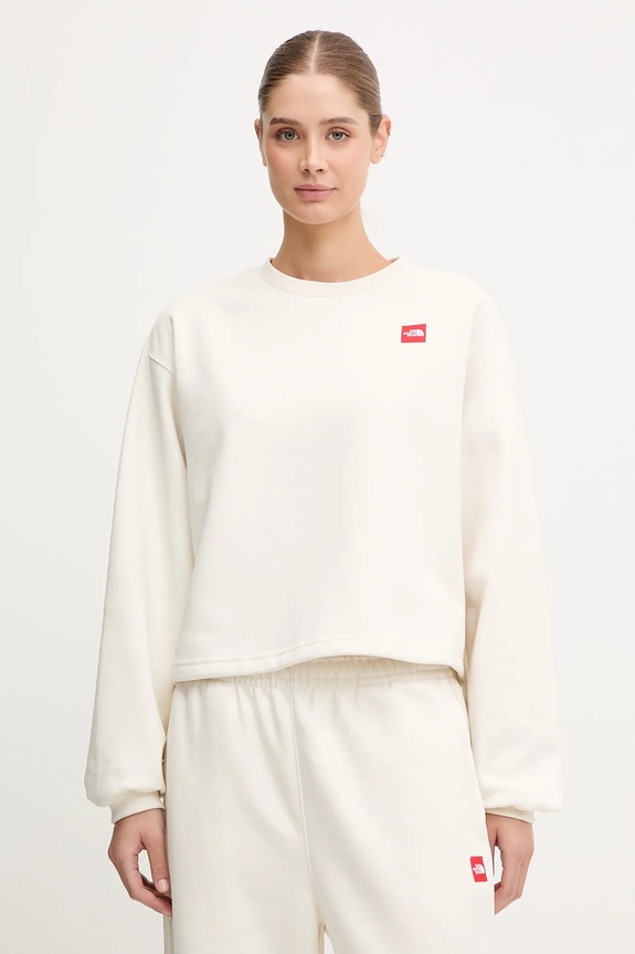 Mikina The North Face Redbox bez kapucne béžová NF0A8EFYQLI1