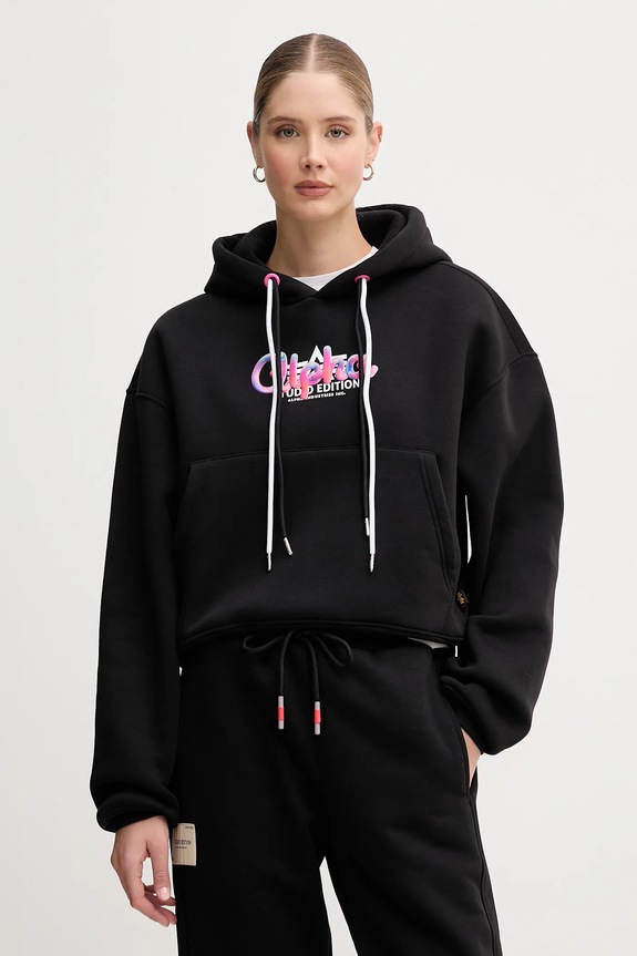 Mikina Alpha Industries nášivka černá 258042.03