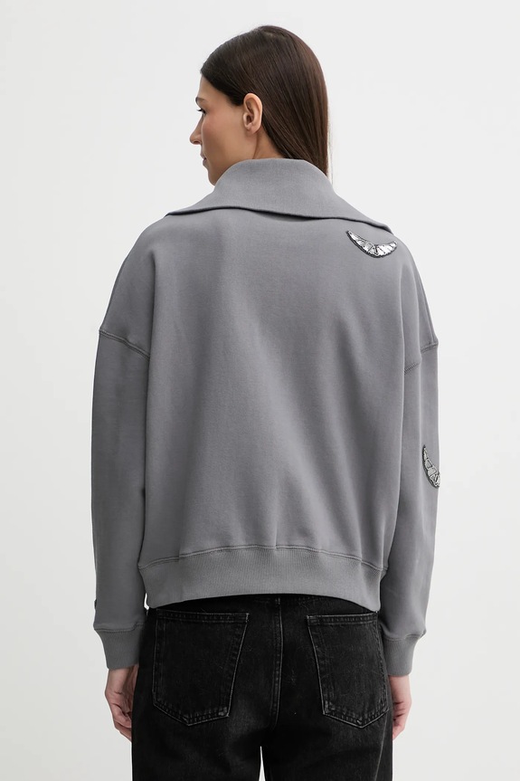 Oblečení Bavlněná mikina ZADIG&VOLTAIRE JWSS01669 šedá
