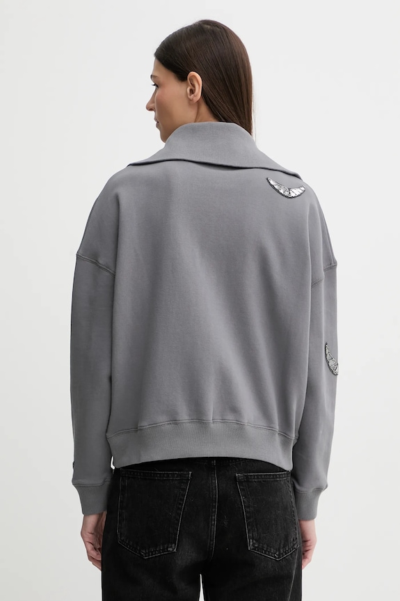 Oblečení Bavlněná mikina ZADIG&VOLTAIRE JWSS01669 šedá