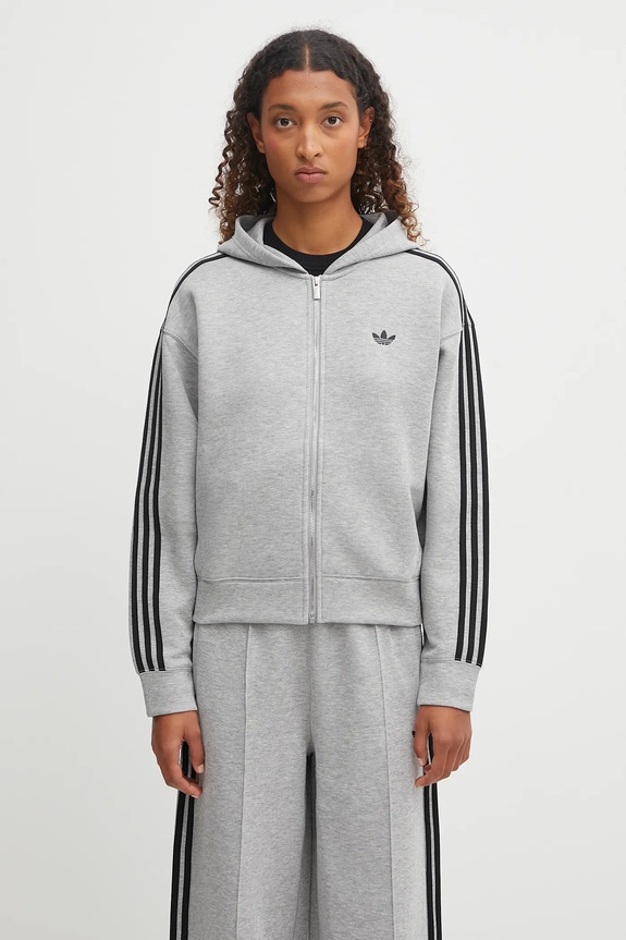adidas Originals sweatshirt Spacer 3S Fz applique gray JY2620