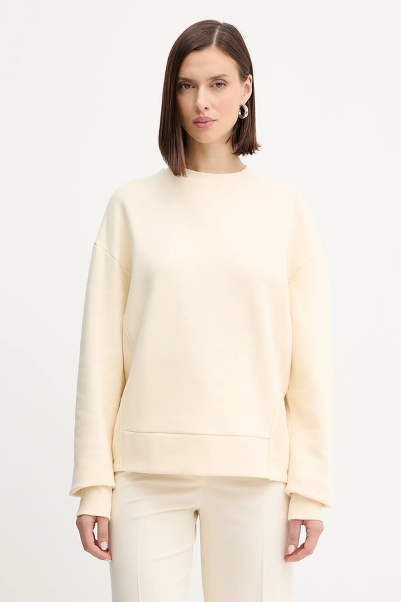 Βαμβακερή μπλούζα Patrizia Pepe χωρίς κουκούλα μπεζ 2M4494.J079