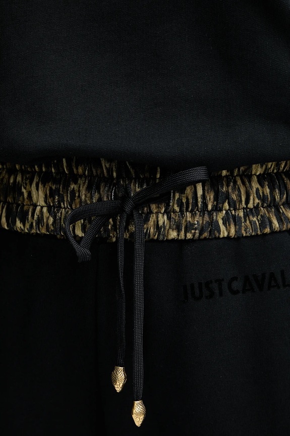 Βαμβακερή μπλούζα Just Cavalli 79PAIE20.CF100 μαύρο