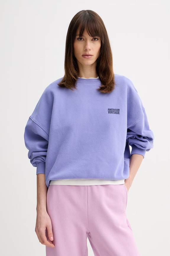 American Vintage кофта женская из хлопка фиолетовой PLI03C