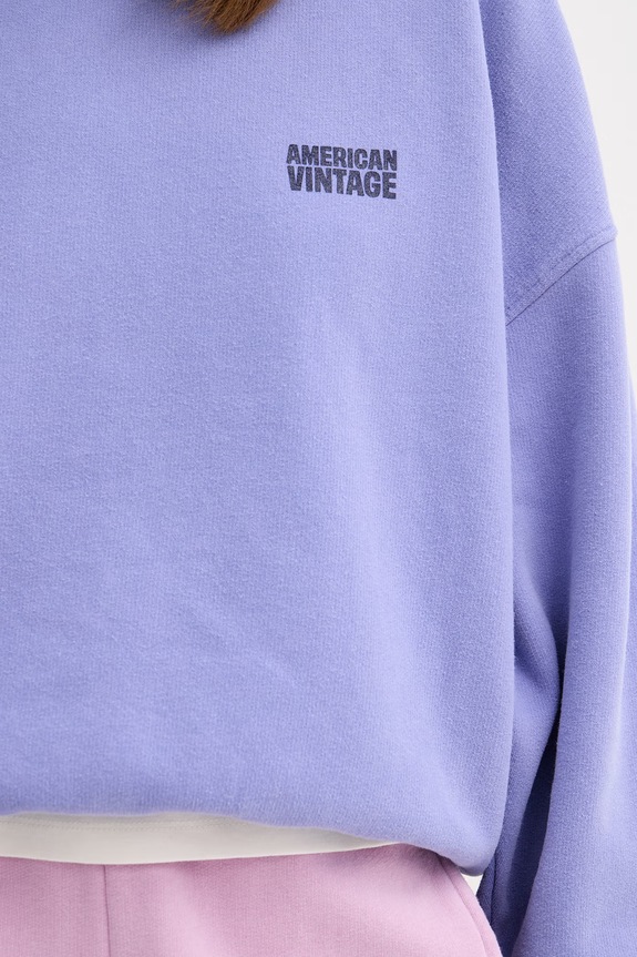 American Vintage кофта женская из хлопка PLI03C фиолетовой