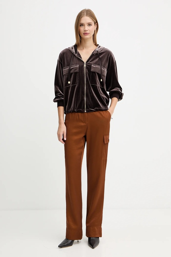 Кофта из велюра Liu Jo TF5108.J4955 коричневый AW25