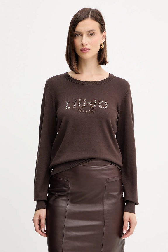Liu Jo maglione a maglia fine marrone TF5248.MS63L