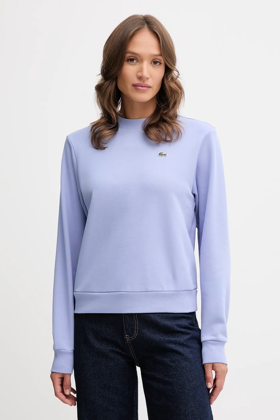 Lacoste hanorac de bumbac uni albastru SF5270
