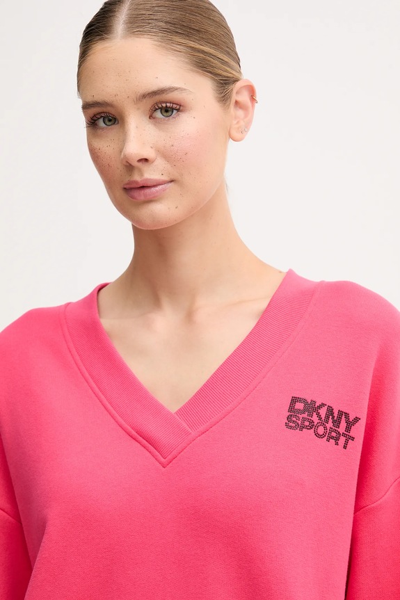 Бавовняна кофта Dkny рожевий DP5T1279