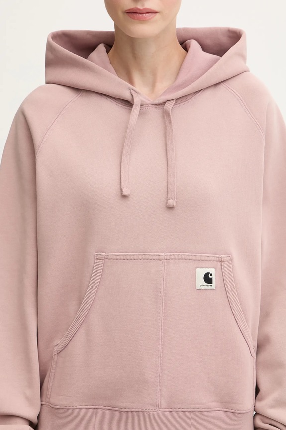 Carhartt WIP cotton sweatshirt W’ Hooded Hudson pink I035137.1XF5F
