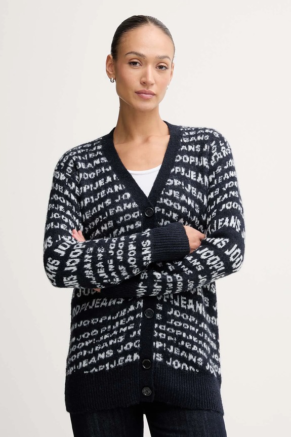Joop! cardigan din amestec de lână cu modele bleumarin 30048400