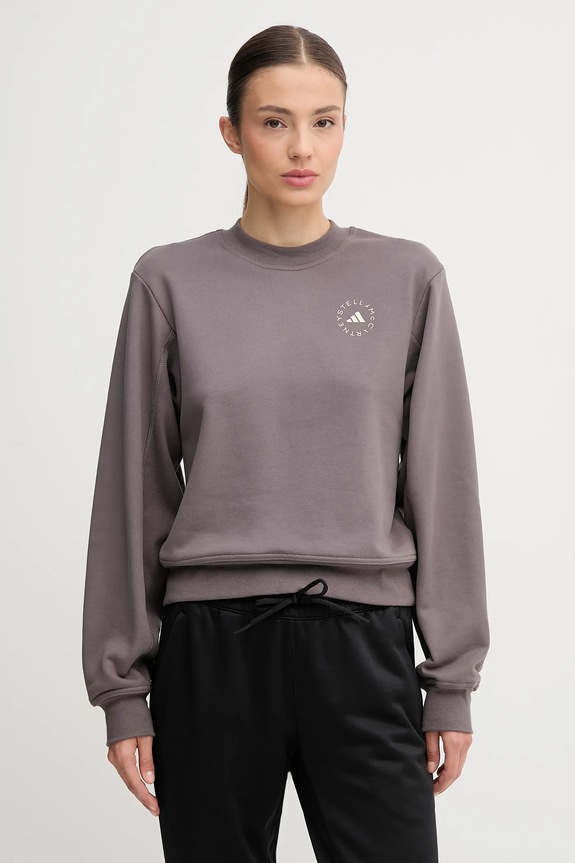 Tréningová mikina adidas by Stella McCartney bavlna sivá JW4692