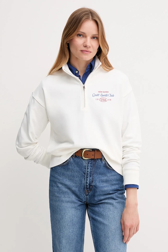 Gant bluza bawełniana aplikacja biały 4204215