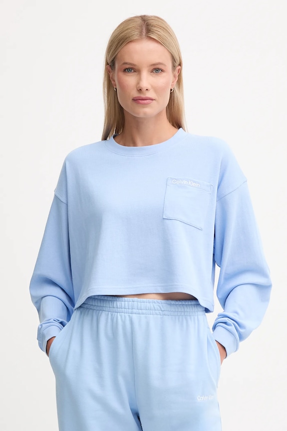Calvin Klein Underwear Μπλούζα lounge γυναικεία βαμβακερή βαμβάκι μπλε LV00QS7516