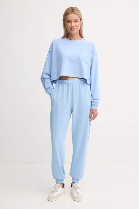 Calvin Klein Underwear felpa loungewear da donna in cotone LV00QS7516 blu SS26
