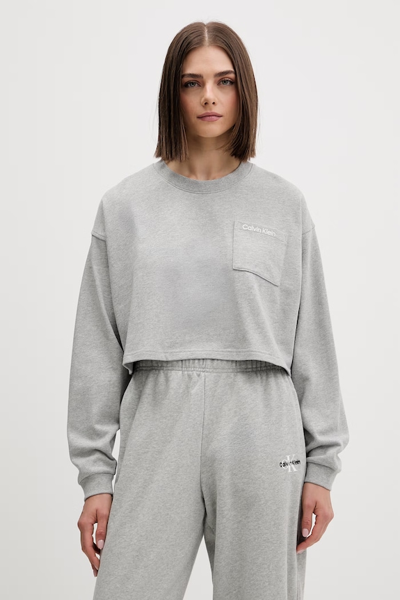 Calvin Klein Underwear mikina loungwear dámska bavlnená sivá LV00QS7516