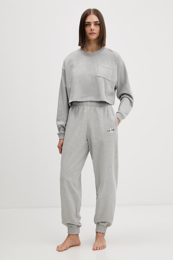 Calvin Klein Underwear mikina loungwear dámska bavlnená LV00QS7516 sivá SS26