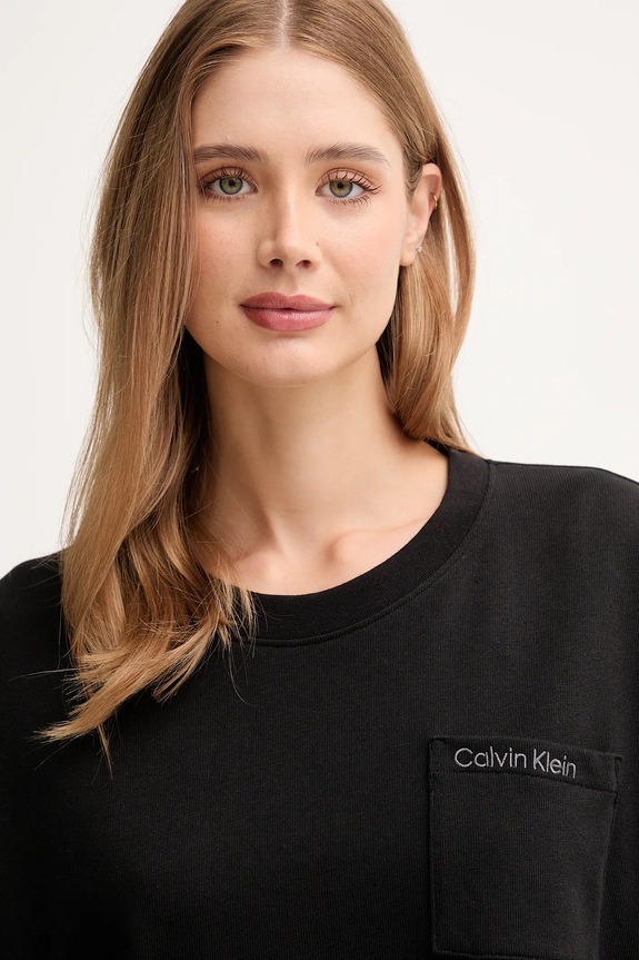 Oblečenie Calvin Klein Underwear mikina loungwear dámska bavlnená LV00QS7516 čierna