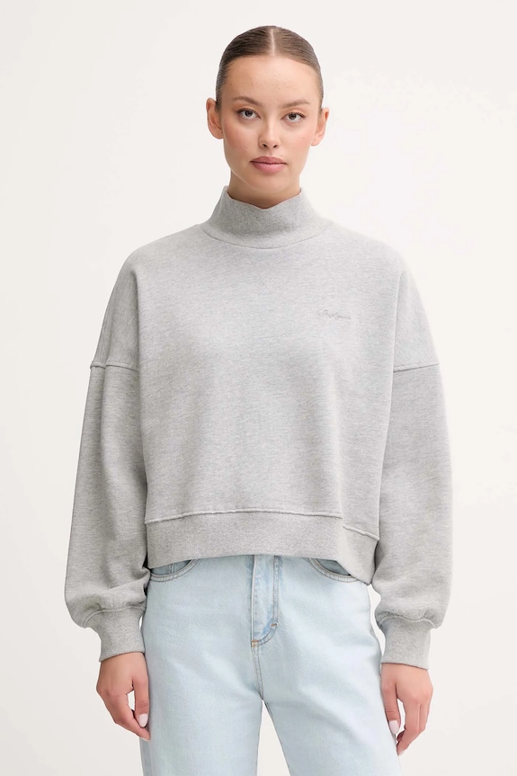 Pepe Jeans bluză uni gri PL5800007