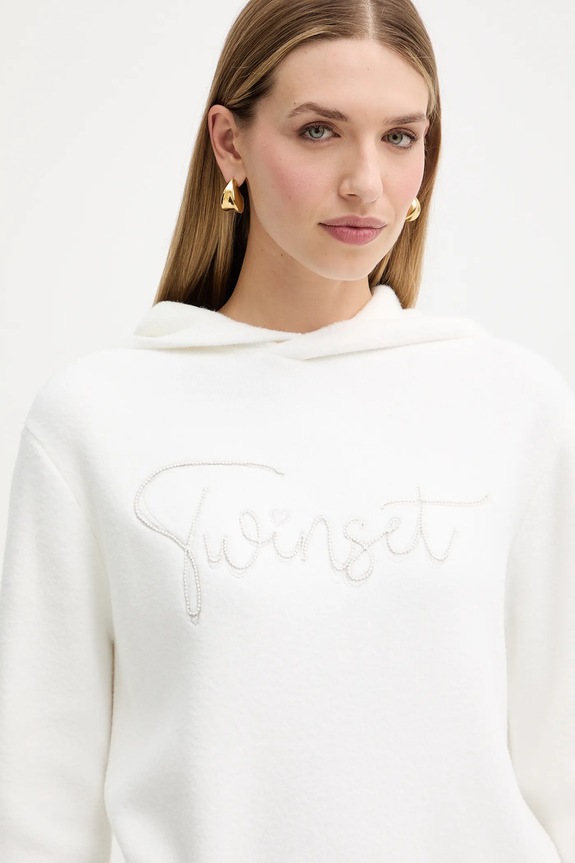 Pulover s primesjo volne Twinset bela 252LL3EAA