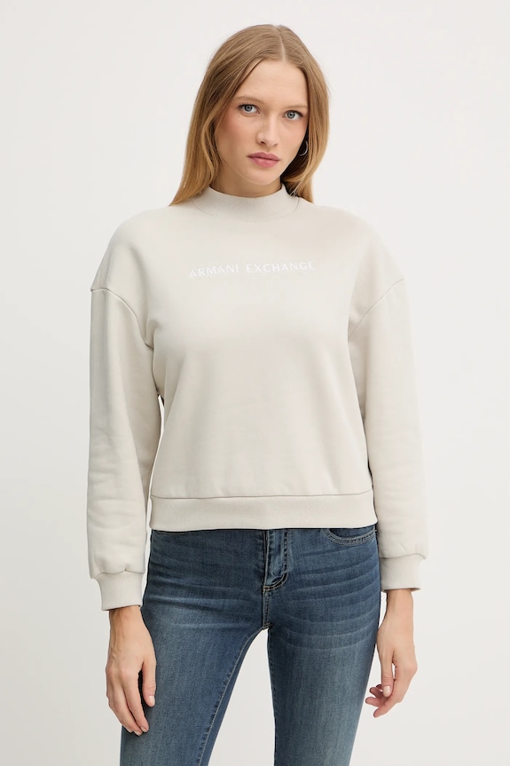 Armani Exchange bluza bawełniana nadruk beżowy XW000787.AF16141